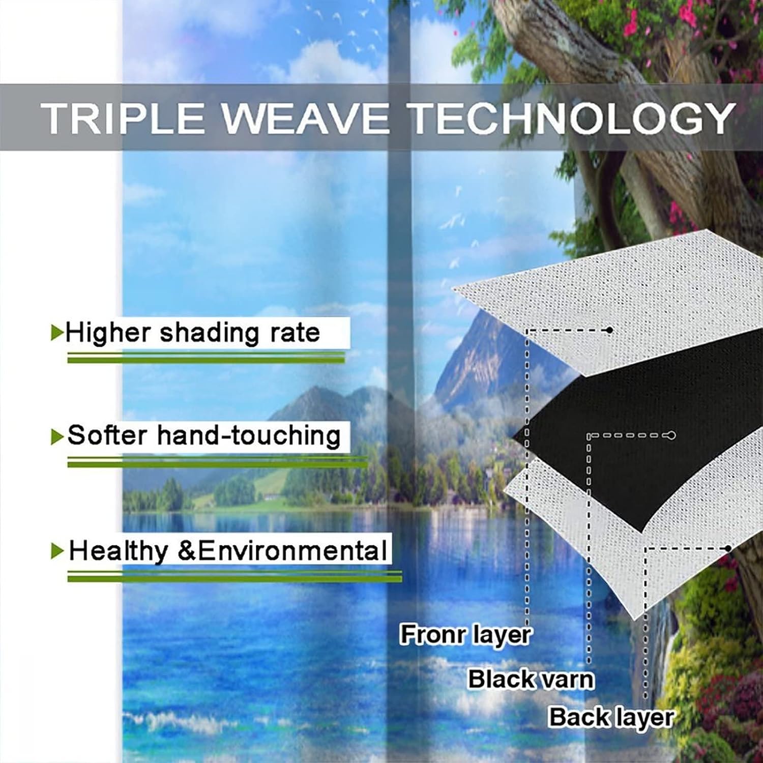 

Природа Шторы Сад Водопад Озеро Сцена Цветы Природа Пейзаж Тема для Гостиной Столовой Спальни Блэкаут Декоративный Карман для Штанги С принтом