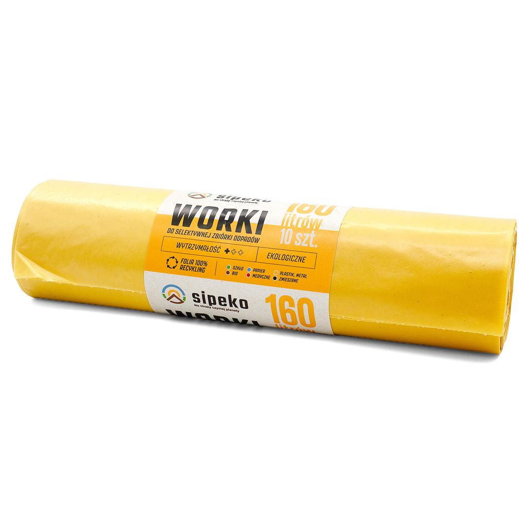 Worki Na Odpady 160L Żółte Ldpe A'10 Szt