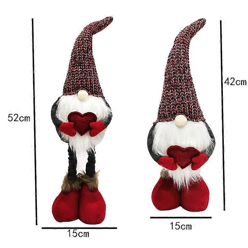 Christmas Decorations Stretch Knitted Faceless Doll Standing Figure Santa Claus Doll Ornaments