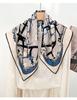 Wool mulberry silk large square scarf women's chain printed silk scarf spring and summer old money wind high-end neck protection scarf
