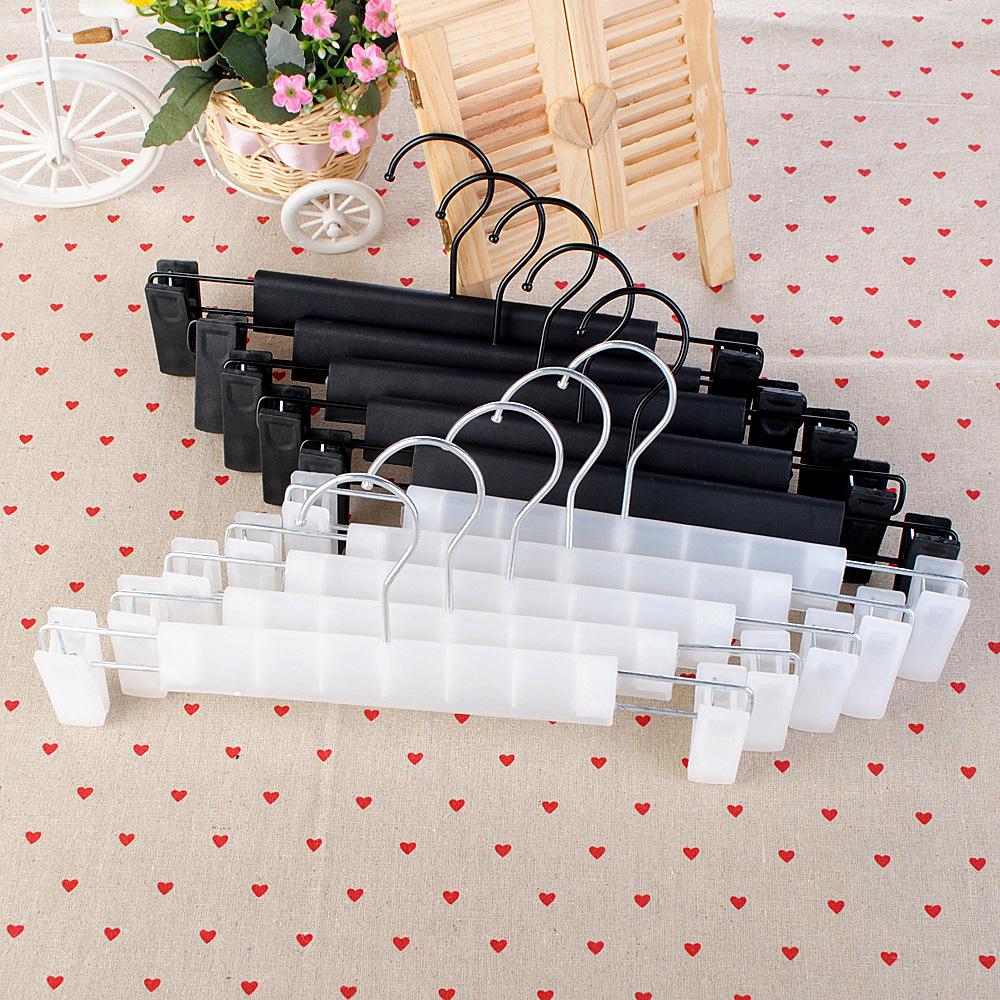 Frosted Non-slip Plastic Trouser and Skirt Hanger with Clips for Clothing Stores