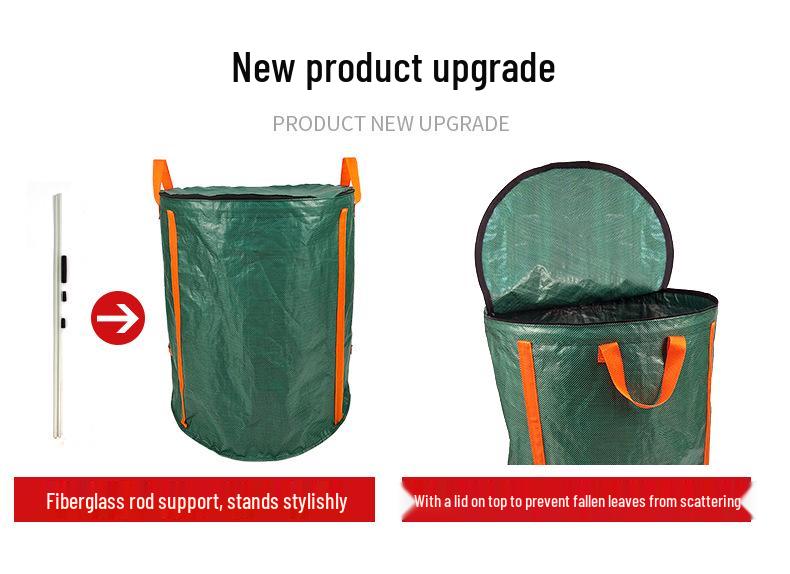 Durable Waterproof Garden Bag with Lid for Leaves, Branches, and Weeds Collection