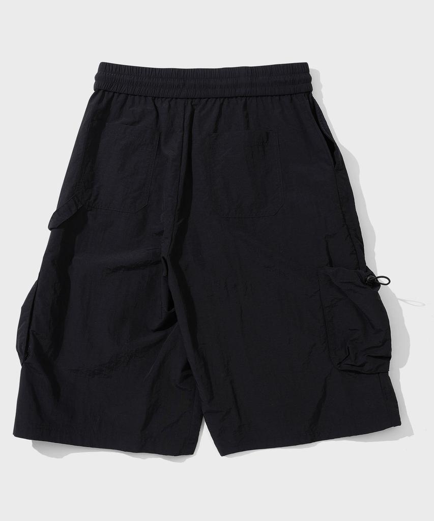 Sekeonmonollogeu Balloon Nylon Carpenter Banding Shorts [Black]_Sept065Black