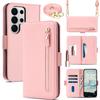 Crossbody Long Lanyard Zipper Cards Solt Wallet Flip Leather Case for Samsung S26 Ultra S25 S24 S23 Shockproof Book Stand Cover