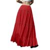 Women's Flowy Flared Ruffle Hem A Line Maxi Skirts Elastic Waist Elegant Tiered Layer Boho Long Skirts