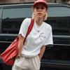 New York Tempo American Retro Sports Arc Red and Blue Creative Letters Special-Interest Design Small Icon Short Sleeved T-shirt