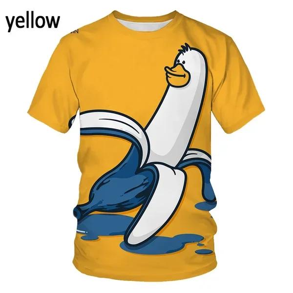 Funny Summer Round Neck Tops Fashion Casual Short Sleeve  Design Banana 3d Printing Unisex's Cool T-shirt Unisex