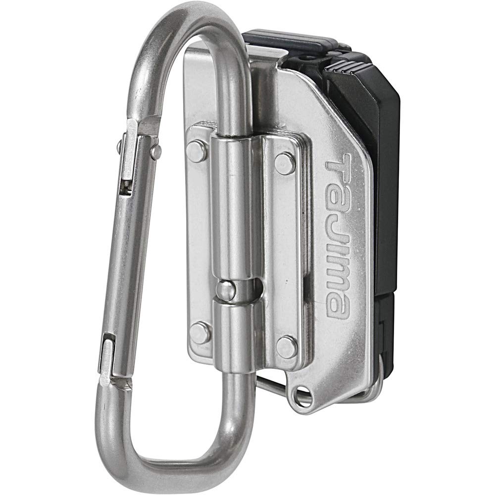 

Tajima Safe System Detachable Tool Holder, High-Durability Extra-Thick Stainless Steel, Large Folding Carabiner SFKHS-CLF. Easy to attach and detach,