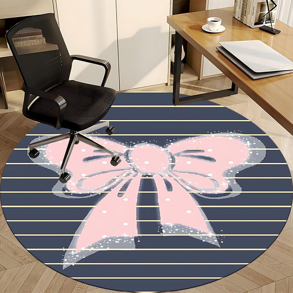 1pc Bowtie Chair Carpet for Office, Indoor Non Slip Washable Polyester Fiber Carpet,