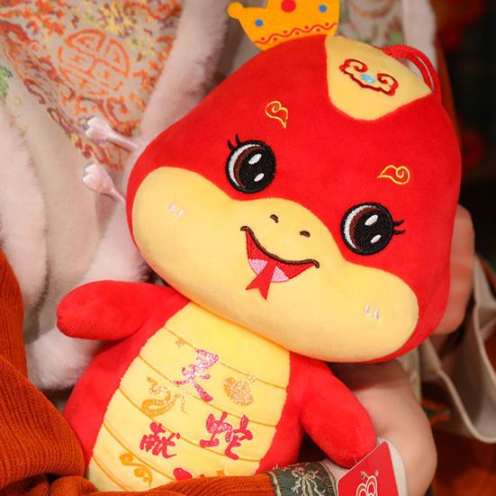 Lalka pluszowa wąż 2025 Rok węża pluszowa zawieszka ze smyczą kreskówka