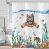 Funny Cute Puppy Animal Pattern Shower Curtain 180x 180cm, Kids Bathroom Decorative Shower Curtain Waterproof