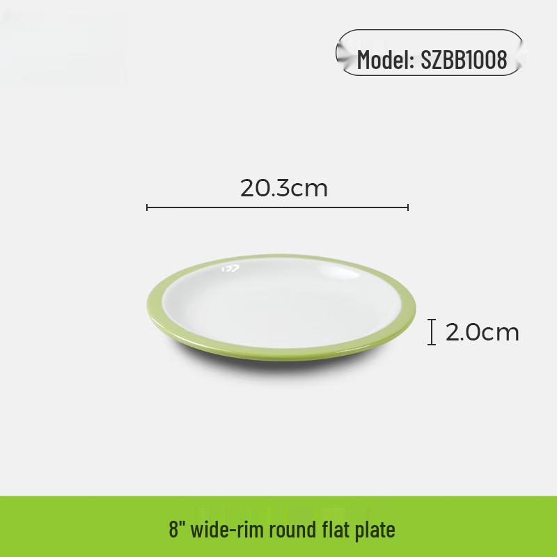 8-Inch Wide-Rim Melamine Round Dinner Plate