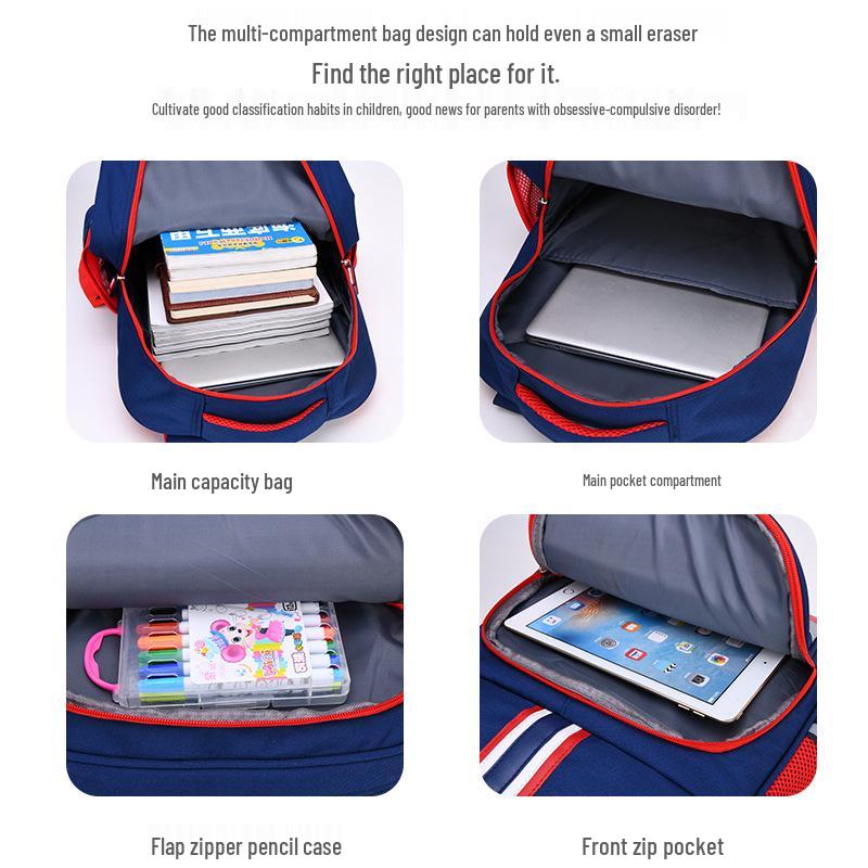 Waterproof Lightweight Backpack for Primary School Kids (Ages 6-12, Grades 1-6)