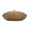 VARZAR Cursive Logo Wool Beret Camel
