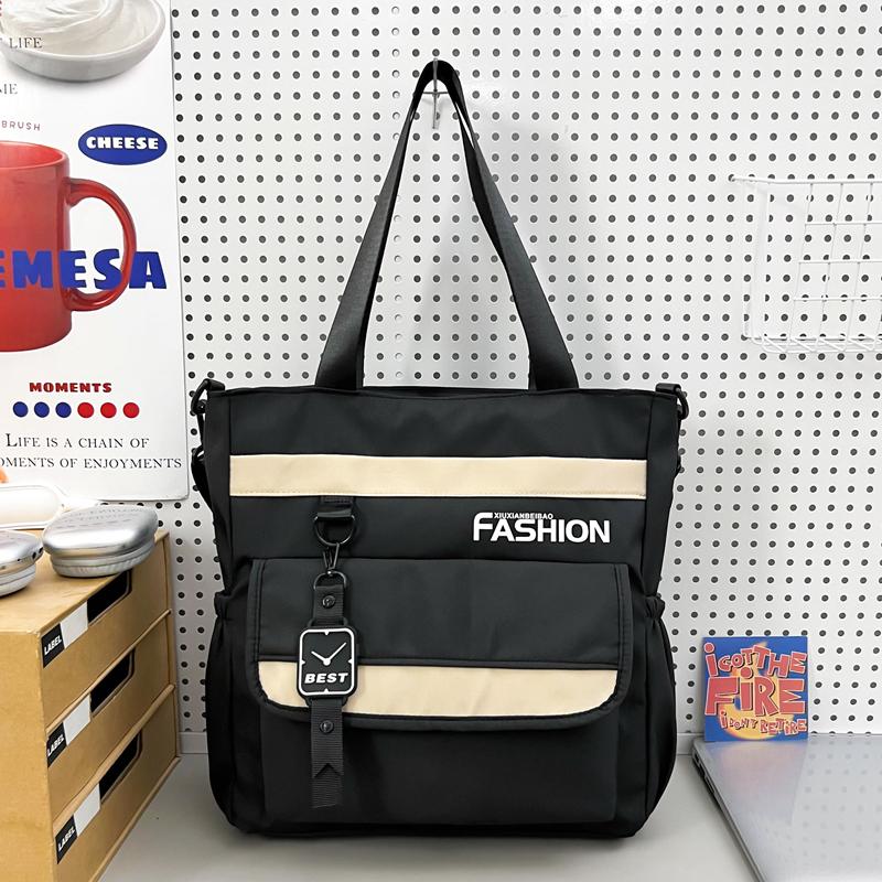 Schultertasche für Junior High School Schüler Farbkontrast Mehrfachfächer Umhängetasche Unisex Große Kapazität Tragetasche