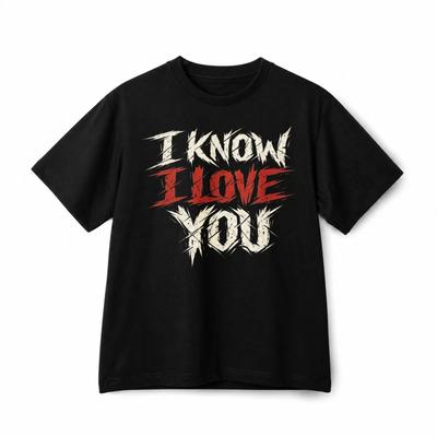 So che ti amo Testo in Grassetto T-shirt Romantica Maglietta Grafica Casual in Cotone Unisex
