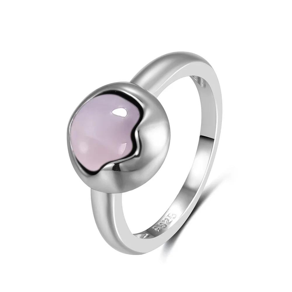 

Кольцо из стерлингового серебра S925 для женщин, овальное круглое кольцо с натуральным розовым кварцем, подарок, в форме солнца, ретро, роскошная мода, изящный циркон 10