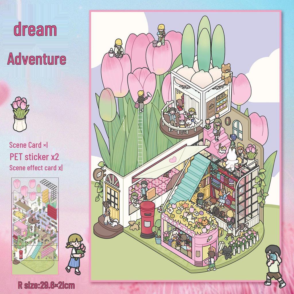 Yi Lan Landscaping Large 3D Stereo Miniature DIY Journal Stickers