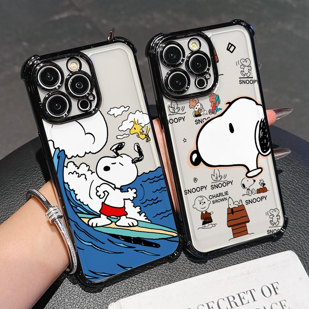 Cute S-Snoopys Dog Line Phone Case for Samsung Galaxy A57 A56 A55 A54 A53 A52 A37 A36 A16 A06 4G 5G Anti-drop Transparent Cover