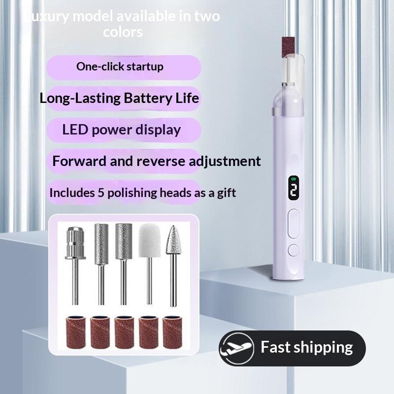 

2 In 1 Usb Cordless Electric Nail File Set With Uv Lamp Light For Nail Art Manicure Pedicure Polishing Tools фиолетовый
