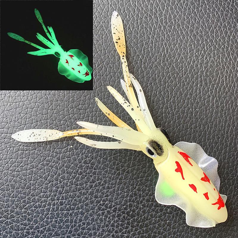 Isca de pesca macia para lula, isca luminosa/uv para lula, isca de pesca para pesca marítima, isca wobbler