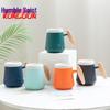 Ceramic Tea Infuser Mug with Filter and Wooden Handle