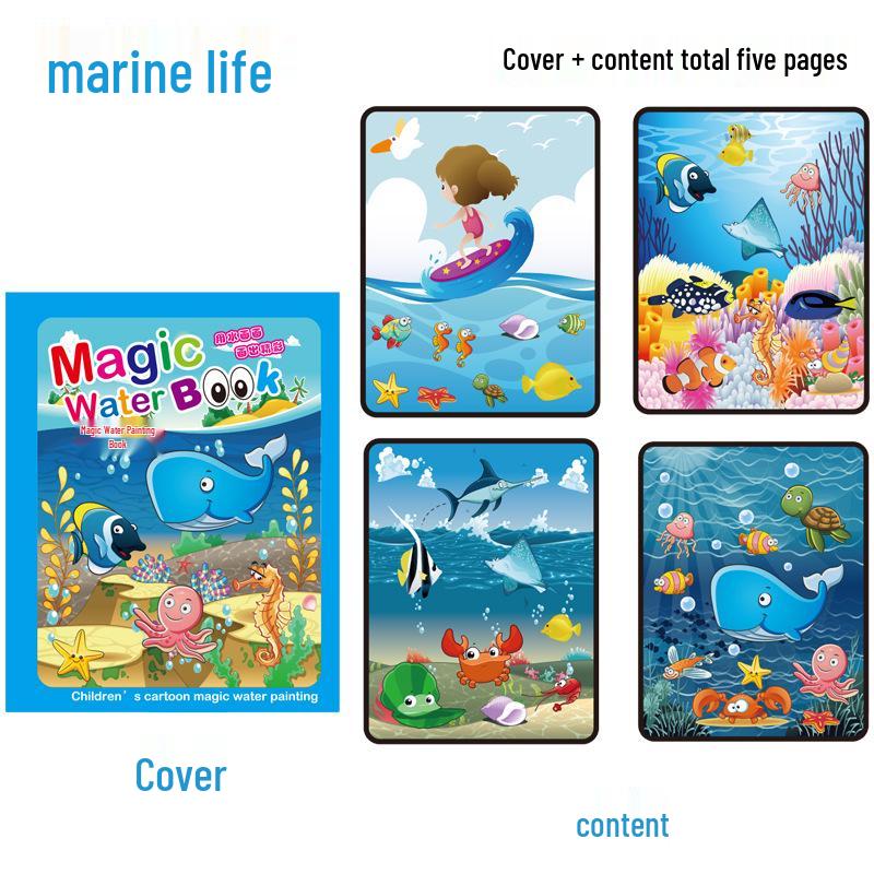 Children's Reusable Magic Water Painting Book: Educational Drawing & Coloring Set