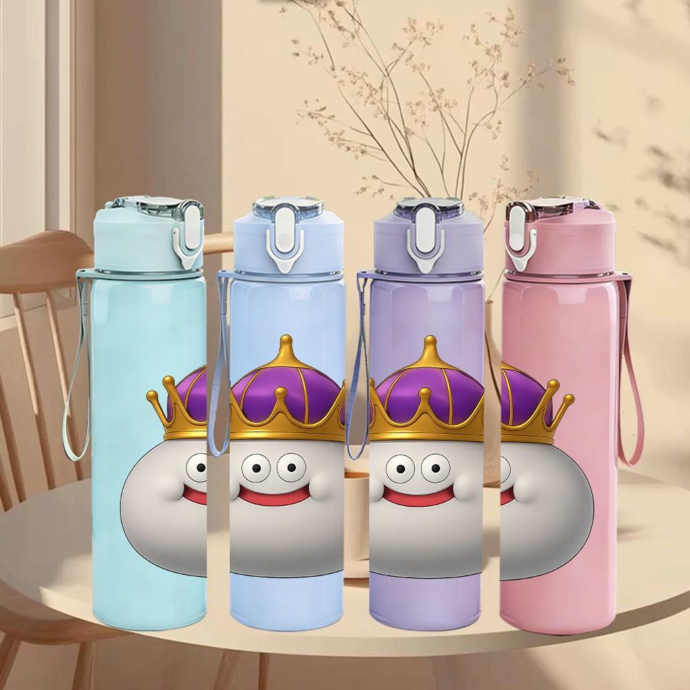 1PC Smiling Crown Cloud Character 750ml Color Plastic Sports Water Bottle Leakproof Flip Straw Lid Suitable for Sports Office Home Use