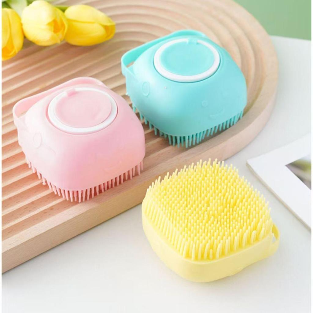 Silicone Pet Bath & Massage Brush for Dogs, Cats & Babies - Hair Removal & Bathing Tool