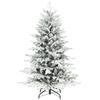 Artificial Christmas Tree, 150cm Christmas Tree with Snow, 1162 Branches, Foldable Metal Stand