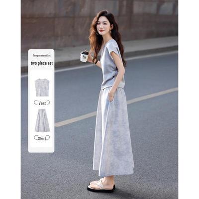 Demana Women's Dyed Print Two-Piece Set