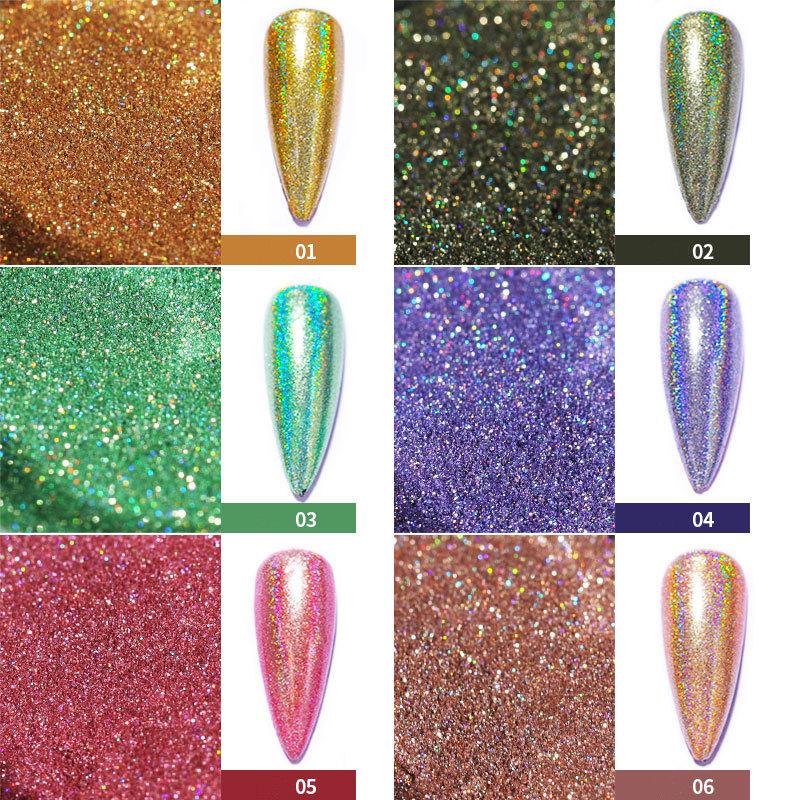 Laser Mirror Nail Glitter Powder Metal Dust Nails UV Gel Polish Pigment Gold Silver Nail Art Decorations Accessories