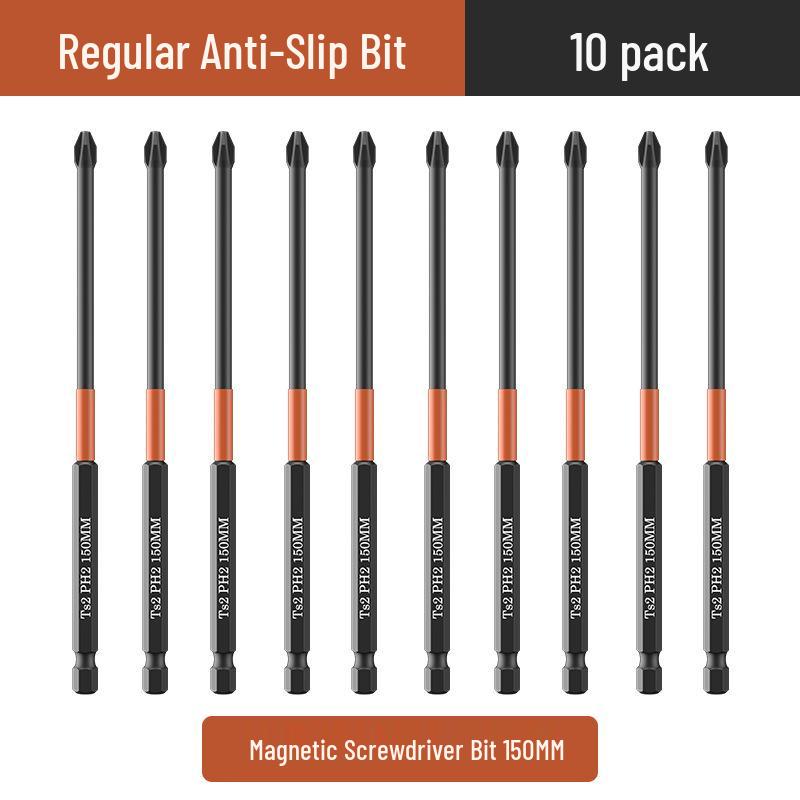 Tungsten Steel Anti-slip Phillips Screwdriver Bit Set - Super Hard, High Hardness, Strong Magnetic, for Electric and Hand Drills.