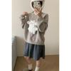 Korean Sweet Cartoon Knit Top: Women's Loose Casual Pullover Sweater for Autumn/Winter
