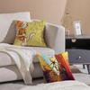 Funny Cute DDog Man Cushion Cover Throw Pillow Cover Hidden Button Durable Polyester Chair Cushion