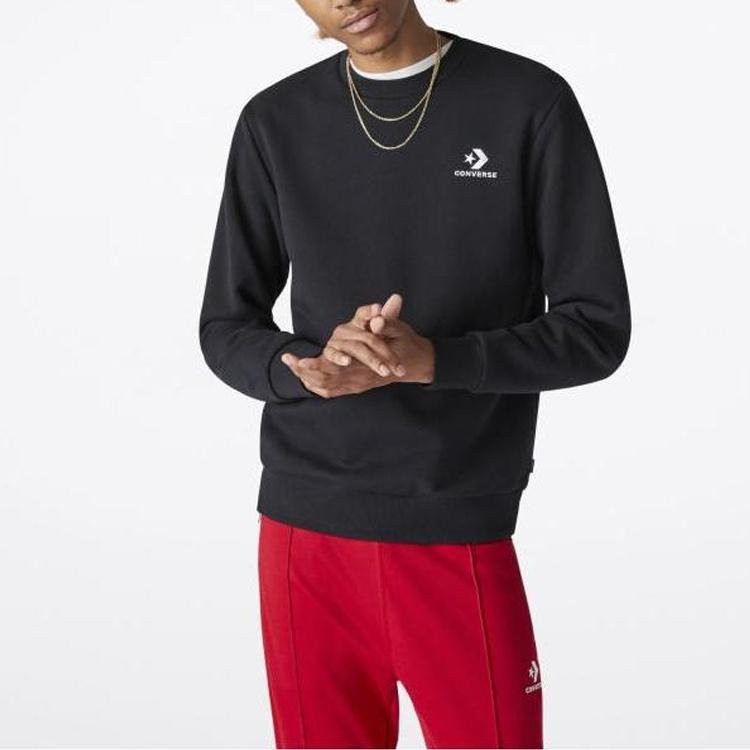 Converse Star Chevron EMB Crew Sweatshirt Asia Sizing 'Black' Men's 10008816-A01
