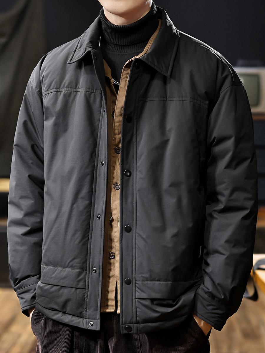 

2025 Men s Trendy Chinese Style Lapel Down Jacket: Lightweight, Warm, 90% White Duck Down, Winter. M for 50-60kg чорний