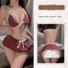 Tempting Plaid Mini Skirt Student Lingerie Set