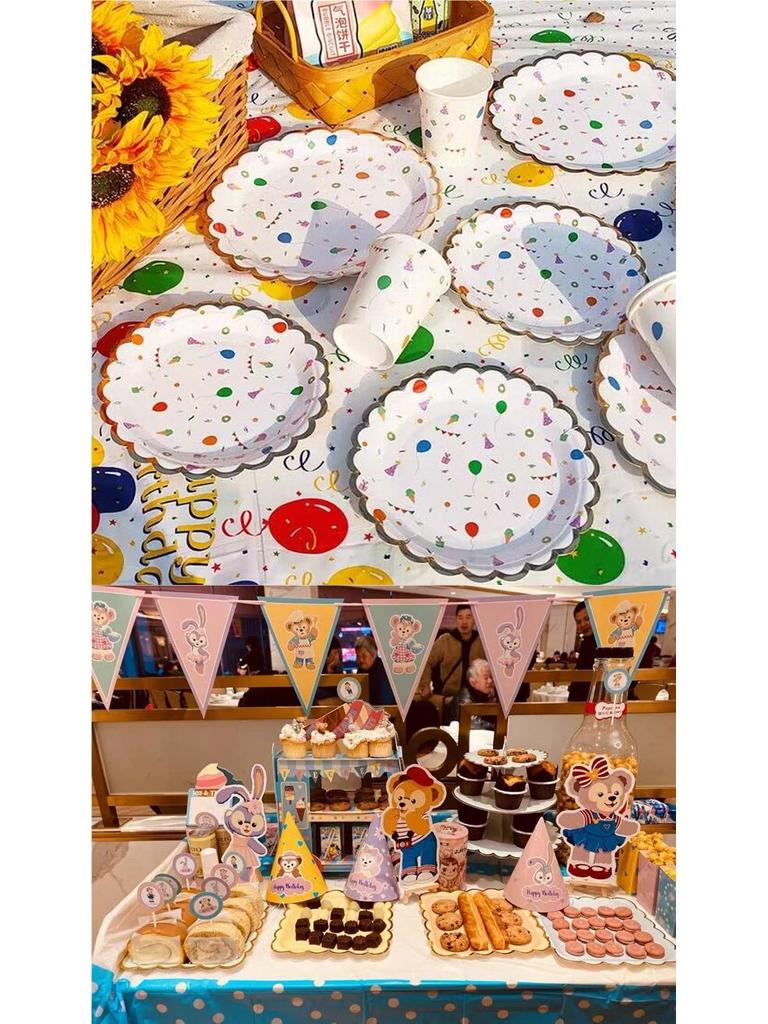 Kindergeburtstag Einweg-Papp-Dessertteller für Party und Picknick