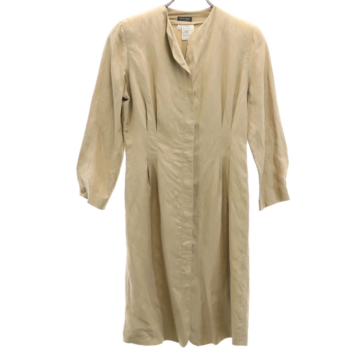 

GIORGIO ARMANI 90s Made in Italy linen blend old Long sleeve Shirt dress Women Used