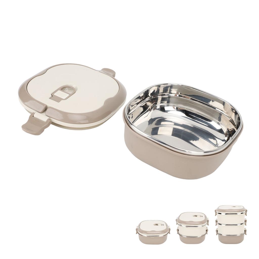 Boîte à déjeuner en acier inoxydable 304 Grande capacité Portable Isotherme Scellée Étudiant Boîte Bento avec cuillère pour École Bureau