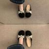 Flat bottom retro Mary Jane half slippers women's fashion outer wear spring 2025 new light mouth with skirt bag head holder