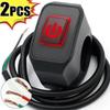 2pcs 22mm Motorcycle Retrofit Switch Headlight Horn Control On/Off With LED Display Light Switch Button Handlebar Mount