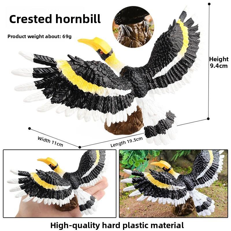 Animal Model Wildlife Solid Plastic Parrot And Hornbill Figures For Kids Gift
