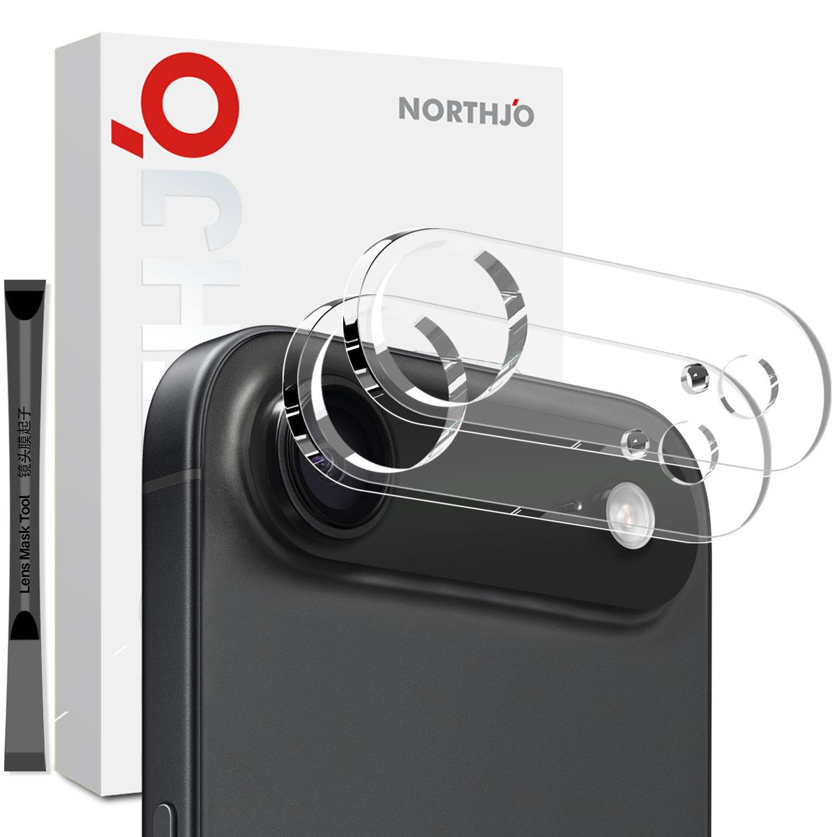 

NORTHJO 2Pcs For iPhone 17 Air Camera Lens Protector Tempered Glass Clear Lens Film 3D Full Coverage A