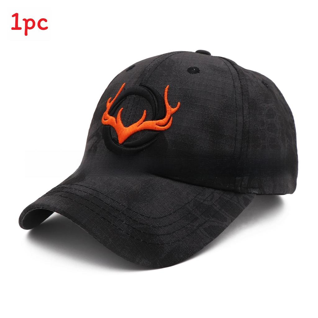 Animal Embroidered Deer Design Baseball Cap With Camouflage For Outdoor Sports