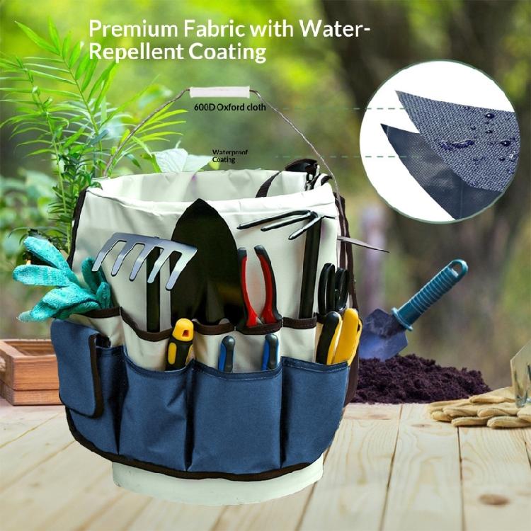 Portable Garden Tool Bag Bucket Multiple Pockets for Easy Access Reinforced and Waterproof Gardening Bag