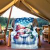 1pc Snowmen Winter Flannel Blanket, Comfortable and Warm Blanket, for Camping Sofa Bed and Couch Office009