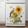Creative Hand-Painted Sunflower Bird Butterfly Wall Sticker for Entrance Living Room Home Decoration Self-Adhesive Removable