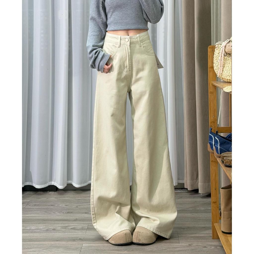 2026 New Spring American Style Women's High Waist Wide Leg Jeans – Slimming, Loose, Floor-Length Pants